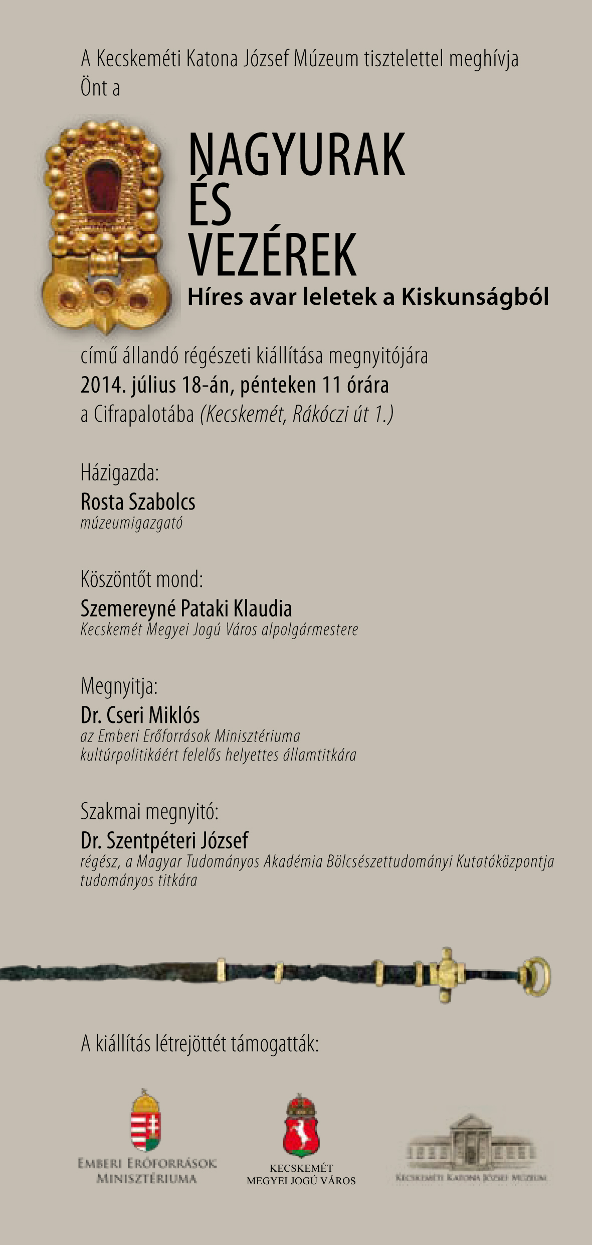 Új állandó régészeti kiállítás Kecskeméten