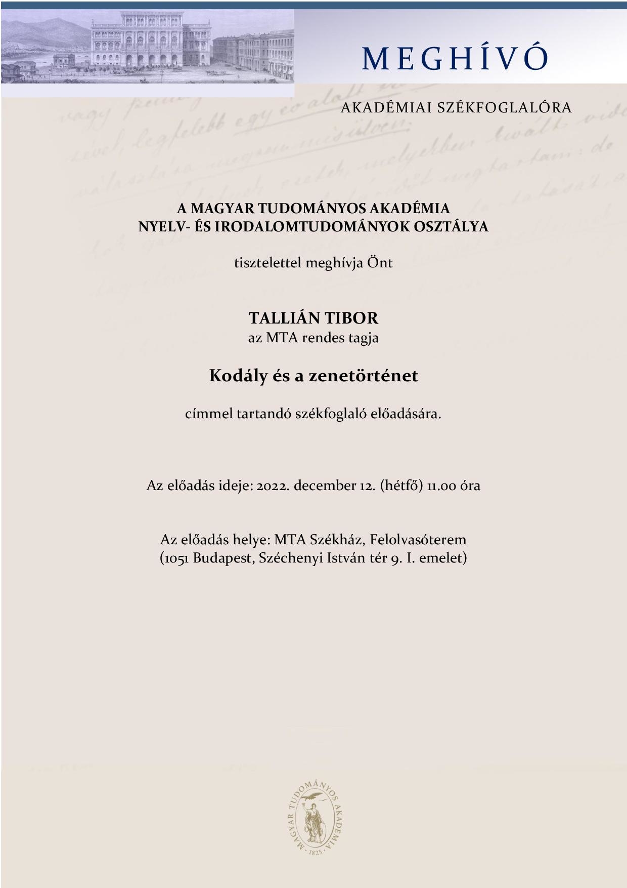 tallian tibor szekfoglalo meghivo 2022 12 12 page 001