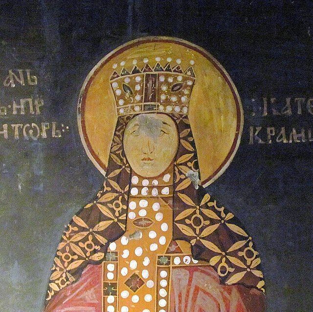 640px Catherine of Hungary Queen of Serbia St. Achilleos monastery Arilje 1296