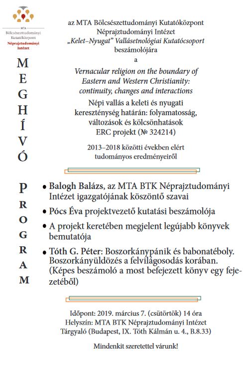 A „Kelet–Nyugat” Vallásetnológiai Kutatócsoport záróeseménye