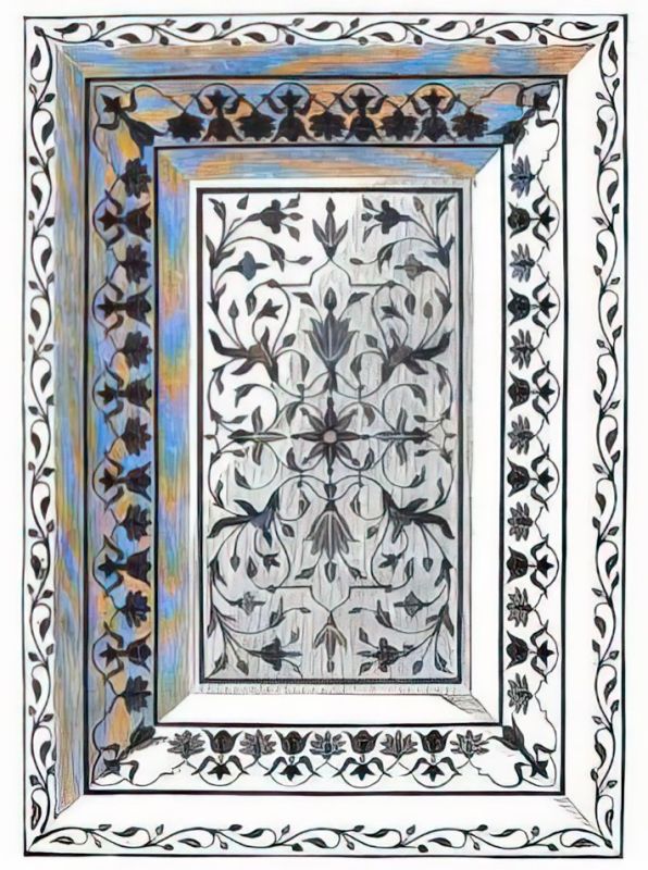 Díszes kőberakás egy agrai épületen. (Gustave Le Bon: Les civilisations de l’Inde. Paris, 1887)