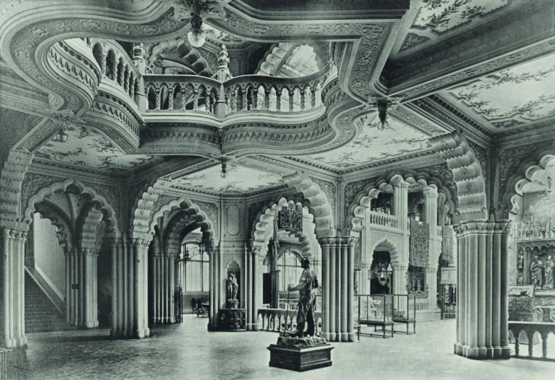Budapest, Iparművészeti Múzeum, belső nézet (Hugo Licht: Charakteristische Details von ausgeführten Bauwerken, Bd. I. Berlin, 1901, 18. kép)