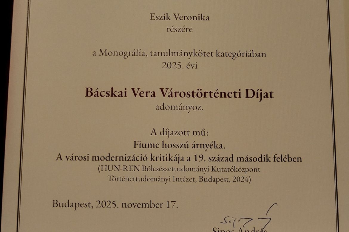 Bácskai Vera-díjat kapott Eszik Veronika