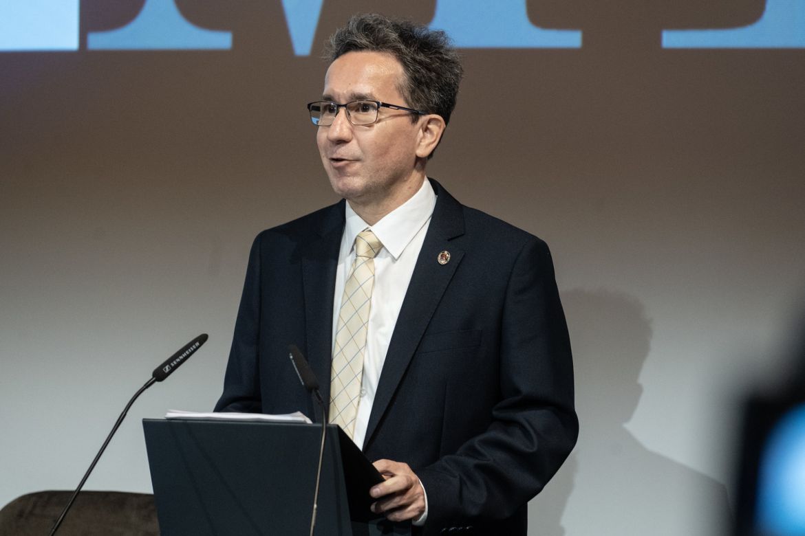 Pálffy Géza székfoglaló előadása a Magyar Tudományos Akadémián. Fotó: Szigeti Tamás/MTA